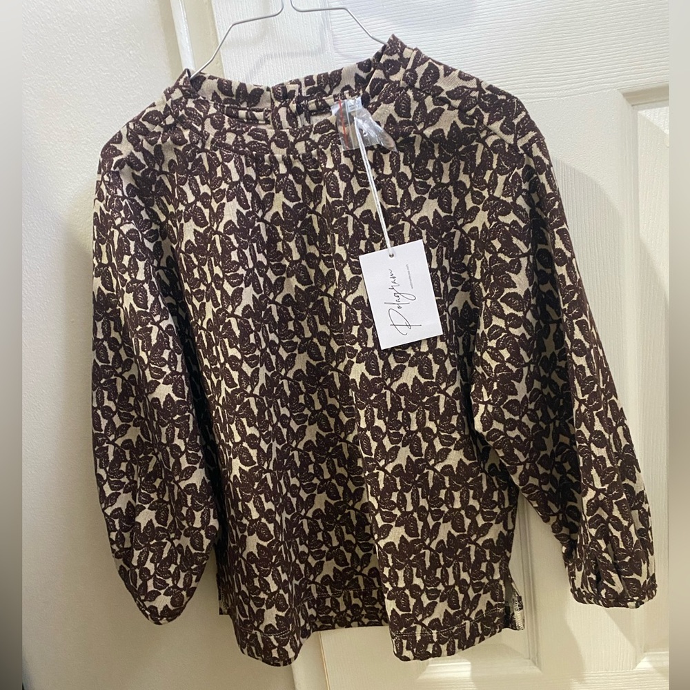 Patterned Brown and Cream Women's Blouse